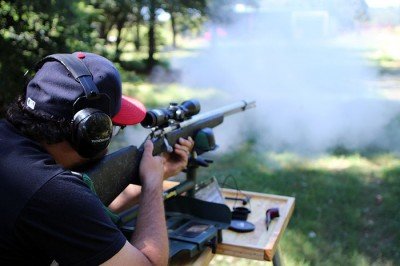 200 grains makes a nice cloud of smoke. It creates some suspense, since you have to wait for it to clear in order to see where you've hit.