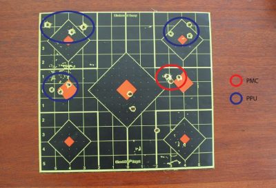 The PMC killed it. Every group I shot was sub-MOA. You can also see my three-shot sight-in. 