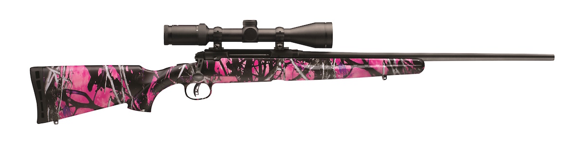 Savage offers several of its rifles with the popular "Muddy Girl" stock option.