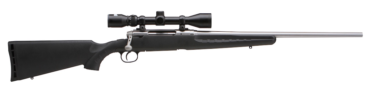 The Axis series offers a lot of bang for the buck. The XP stainless steel variant comes standard with a mounted and boresighted 3-9X scope.