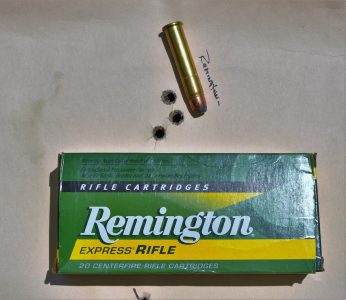 The author ran some Remington 405-gr. jacketed soft point through the rifle and shot a 0.71-inch group.