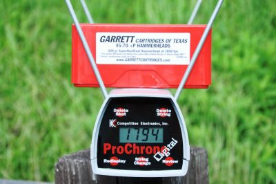  Garrett Cartridges’ Hammerhead 420-gr. hard cast +P load averaged just under 1,800 fps of pain out of the 1895GBL.